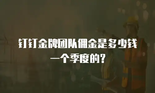 钉钉金牌团队佣金是多少钱一个季度的？