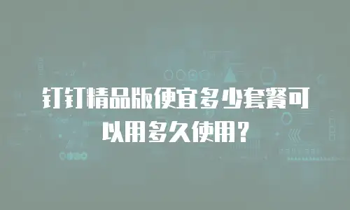 钉钉精品版便宜多少套餐可以用多久使用？