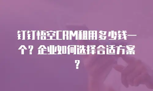钉钉悟空CRM租用多少钱一个？企业如何选择合适方案？