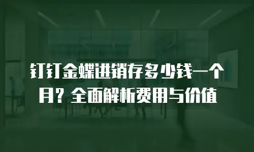 钉钉金蝶进销存多少钱一个月？全面解析费用与价值