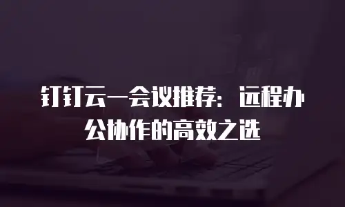 钉钉云一会议推荐：远程办公协作的高效之选