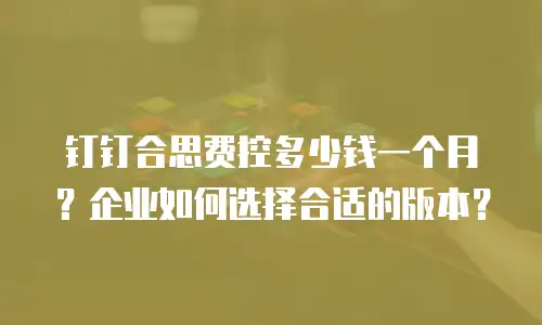 钉钉合思费控多少钱一个月？企业如何选择合适的版本？