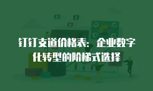 钉钉支道价格表：企业数字化转型的阶梯式选择