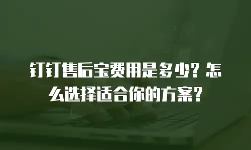 钉钉售后宝费用是多少？怎么选择适合你的方案？
