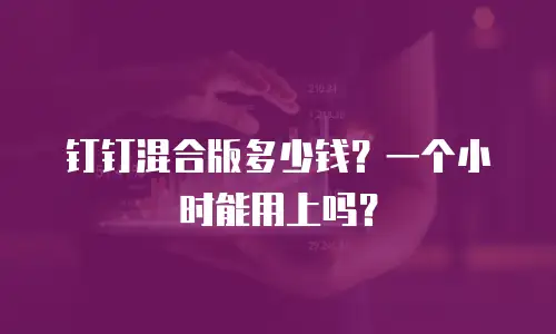 钉钉混合版多少钱？一个小时能用上吗？
