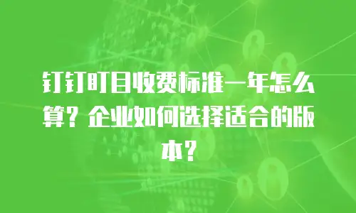 钉钉盯目收费标准一年怎么算？企业如何选择适合的版本？
