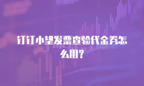钉钉小望发票查验代金券怎么用？