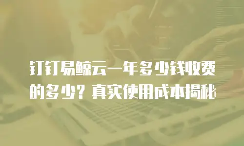 钉钉易鲸云一年多少钱收费的多少？真实使用成本揭秘