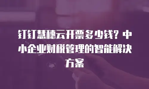 钉钉慧穗云开票多少钱？中小企业财税管理的智能解决方案