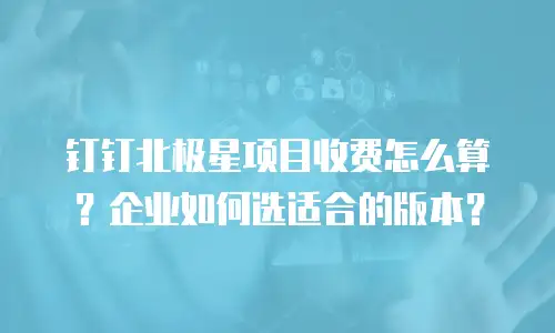 钉钉北极星项目收费怎么算？企业如何选适合的版本？