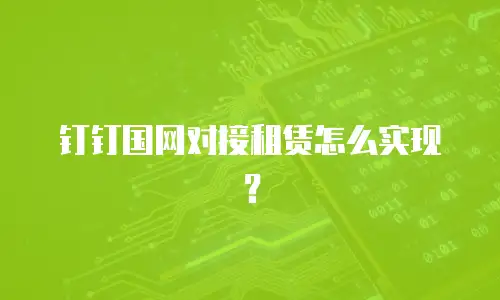 钉钉国网对接租赁怎么实现？