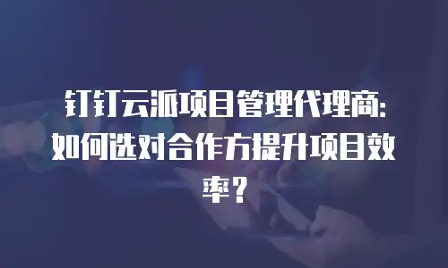 钉钉云派项目管理代理商：如何选对合作方提升项目效率？