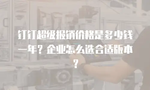钉钉超级报销价格是多少钱一年？企业怎么选合适版本？