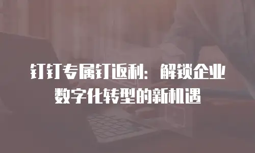 钉钉专属钉返利：解锁企业数字化转型的新机遇