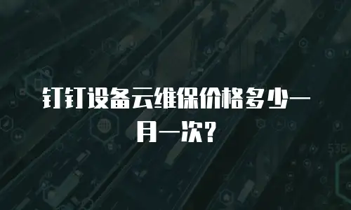 钉钉设备云维保价格多少一月一次？
