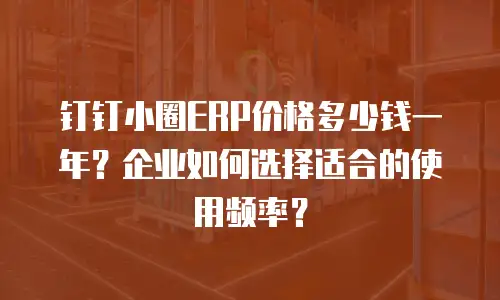 钉钉小圈ERP价格多少钱一年？企业如何选择适合的使用频率？