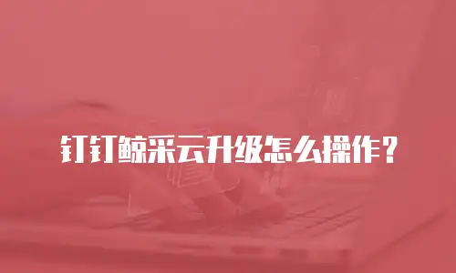 钉钉鲸采云升级怎么操作？