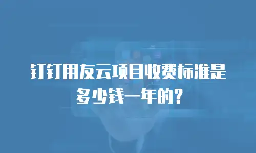 钉钉用友云项目收费标准是多少钱一年的？