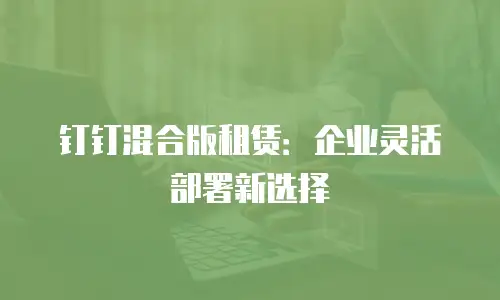钉钉混合版租赁：企业灵活部署新选择