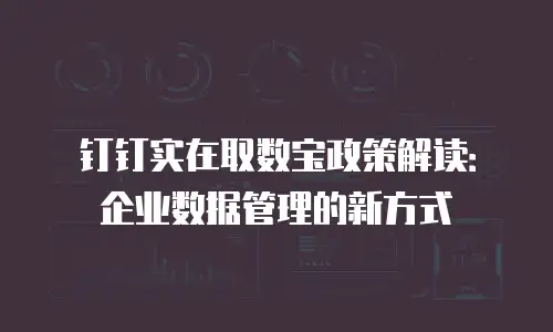 钉钉实在取数宝政策解读：企业数据管理的新方式