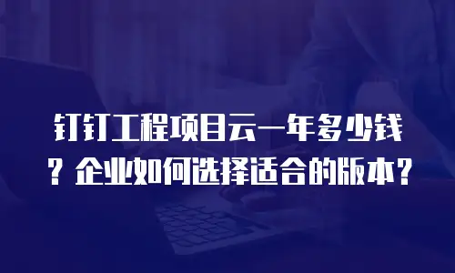 钉钉工程项目云一年多少钱？企业如何选择适合的版本？