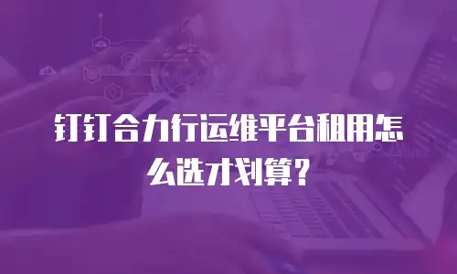 钉钉合力行运维平台租用怎么选才划算？