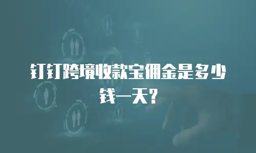钉钉跨境收款宝佣金是多少钱一天？