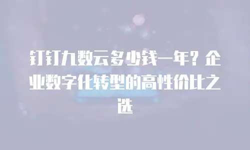 钉钉九数云多少钱一年？企业数字化转型的高性价比之选