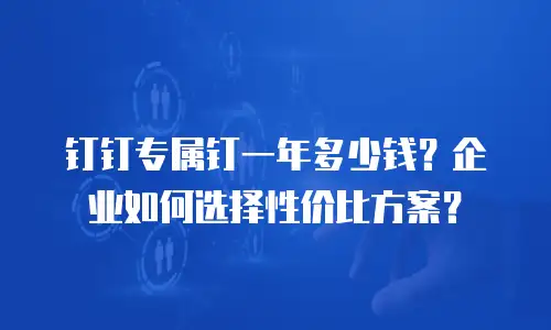钉钉专属钉一年多少钱？企业如何选择性价比方案？