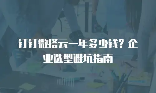 钉钉微搭云一年多少钱？企业选型避坑指南