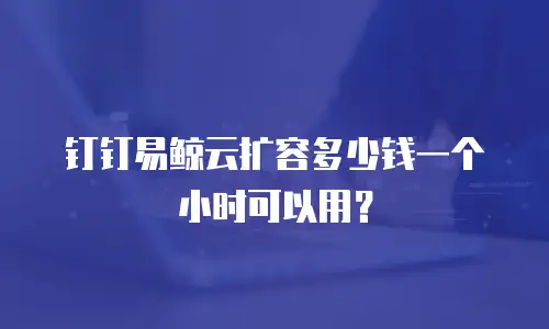 钉钉易鲸云扩容多少钱一个小时可以用？