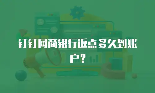 钉钉网商银行返点多久到账户？