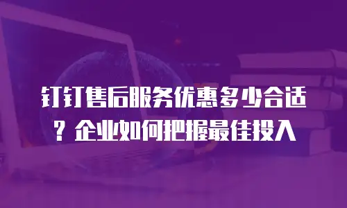 钉钉售后服务优惠多少合适？企业如何把握最佳投入