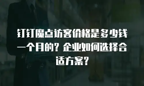 钉钉魔点访客价格是多少钱一个月的？企业如何选择合适方案？