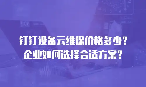 钉钉设备云维保价格多少？企业如何选择合适方案？