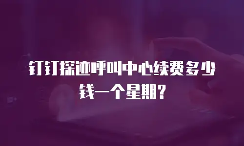 钉钉探迹呼叫中心续费多少钱一个星期？