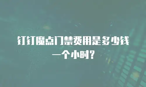 钉钉魔点门禁费用是多少钱一个小时？
