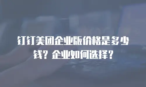 钉钉美团企业版价格是多少钱？企业如何选择？