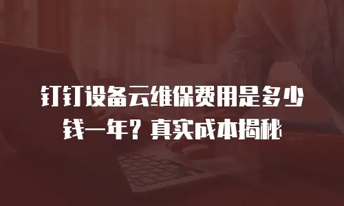 钉钉设备云维保费用是多少钱一年？真实成本揭秘