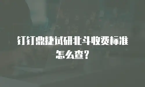 钉钉鼎捷试研北斗收费标准怎么查？