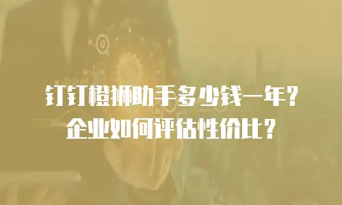 钉钉橙狮助手多少钱一年？企业如何评估性价比？
