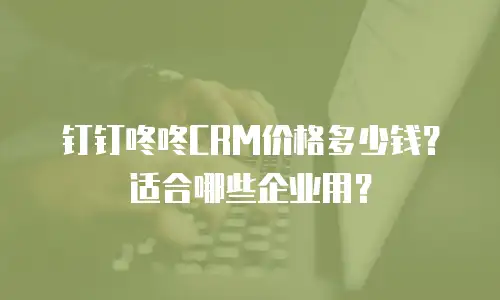 钉钉咚咚CRM价格多少钱？适合哪些企业用？