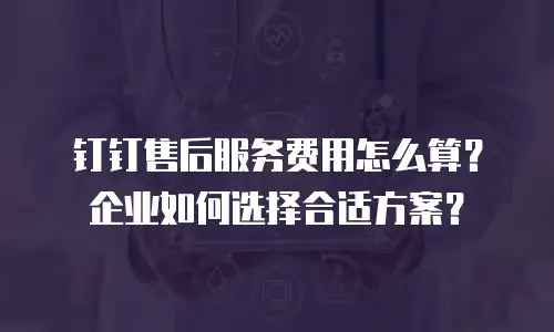 钉钉售后服务费用怎么算？企业如何选择合适方案？