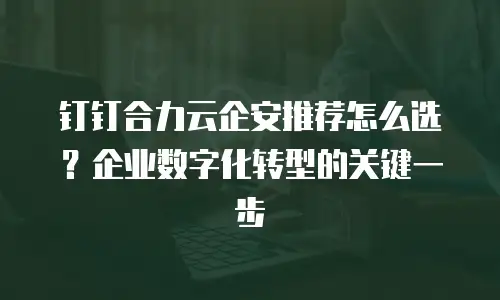 钉钉合力云企安推荐怎么选？企业数字化转型的关键一步