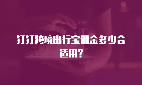 钉钉跨境出行宝佣金多少合适用？