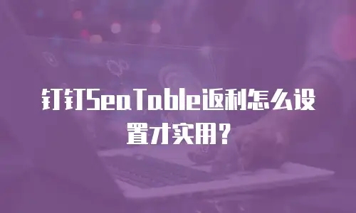 钉钉SeaTable返利怎么设置才实用？