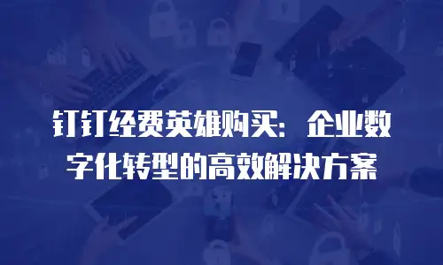钉钉经费英雄购买：企业数字化转型的高效解决方案