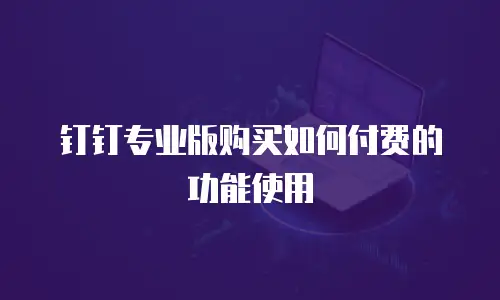 钉钉专业版购买如何付费的功能使用