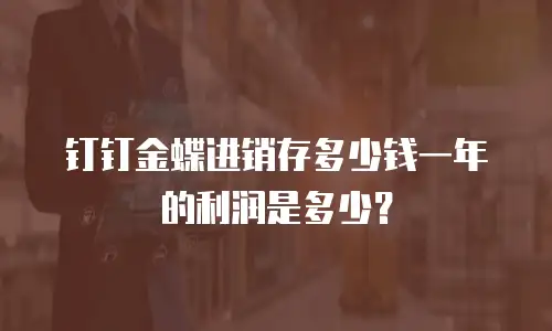 钉钉金蝶进销存多少钱一年的利润是多少？