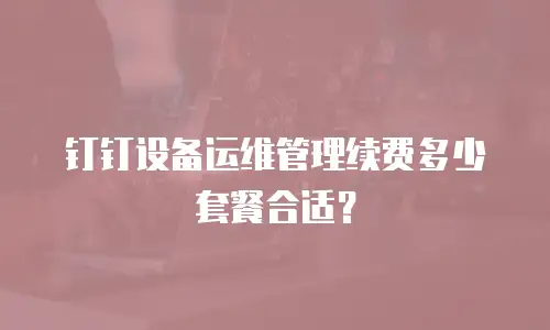 钉钉设备运维管理续费多少套餐合适？
